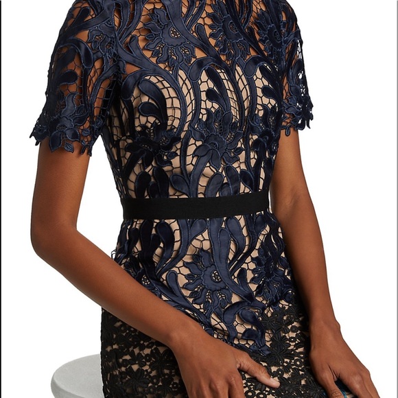 Self-Portrait Prairie Midi Dress in Blue Size 0 - Picture 2 of 14